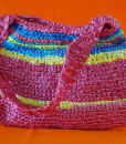 Handgemachte Handtasche - Violett : Bunt