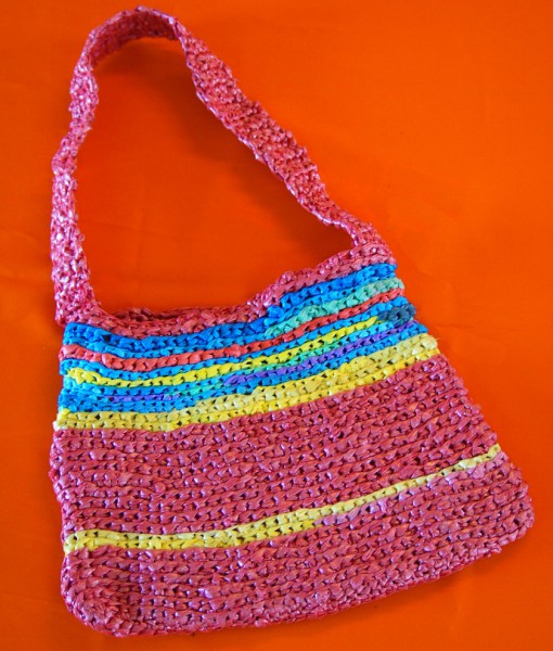 Handgemachte Handtasche - Violett : Bunt2