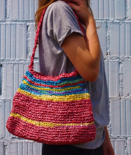 Handgemachte Handtasche - Violett : Bunt3