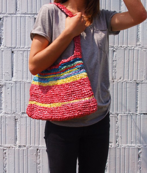 Handgemachte Handtasche - Violett : Bunt4